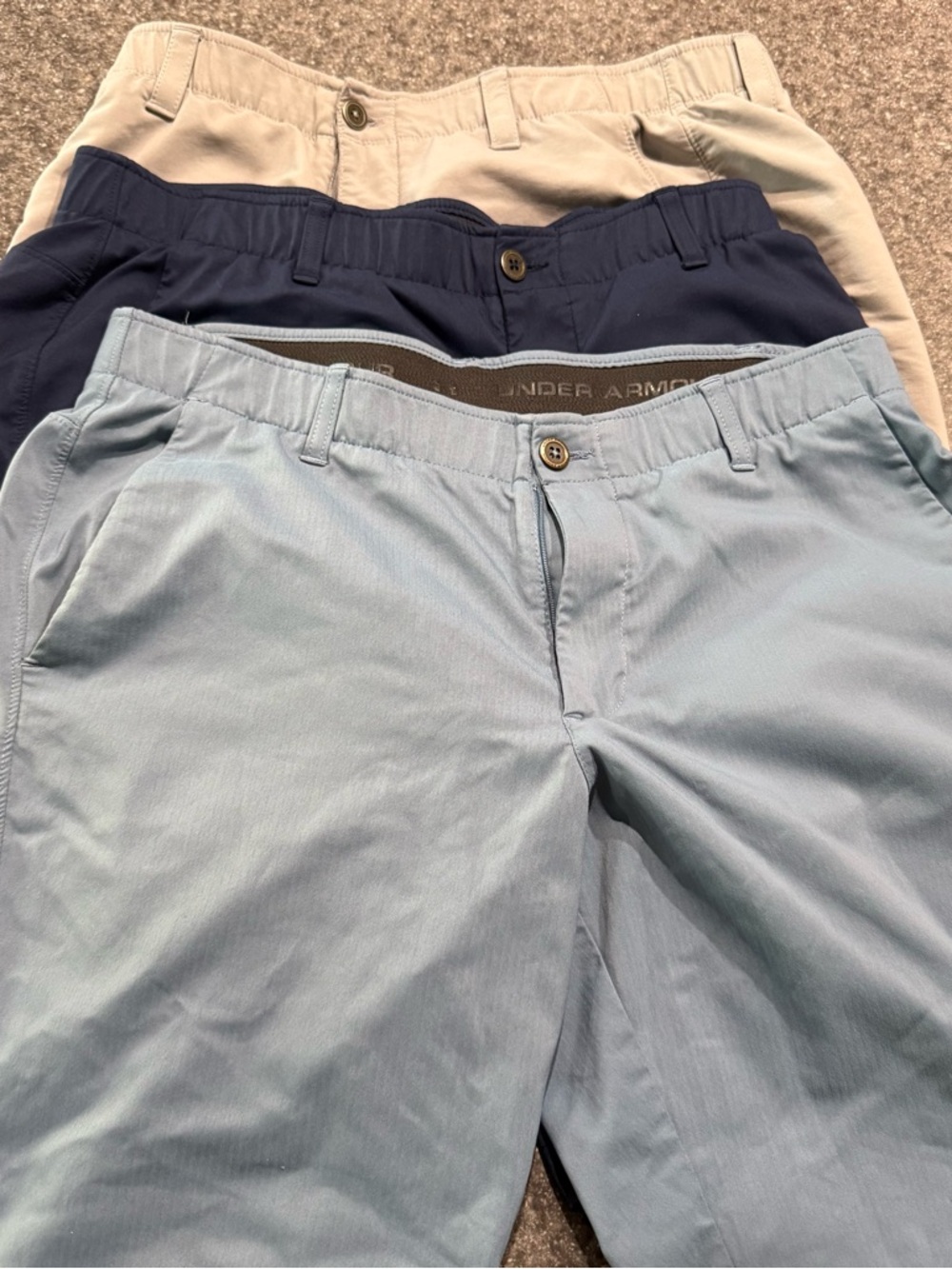 Under Armour Men's Light Blue Performance golf shorts  - bundle of 3 pairs